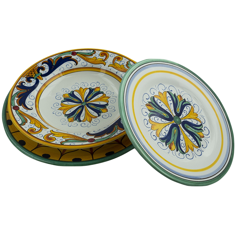 Set di Piatti da 21 cm 24 cm e 28 cm Foligno 2 - Ceramica di Deruta