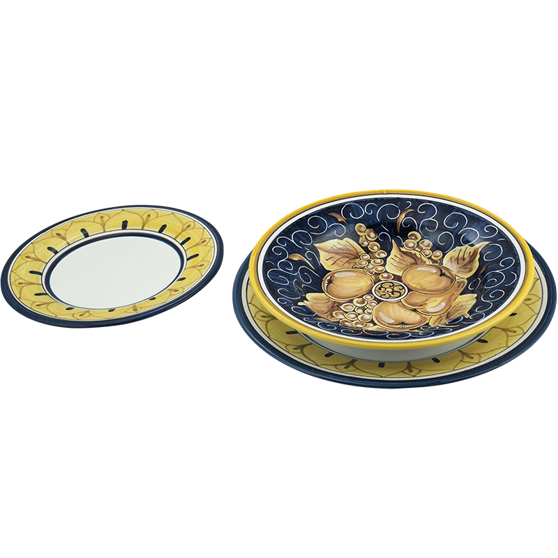 Set di piatti da 21 24 e 28 cm Pesaro 1 - Ceramica di Deruta