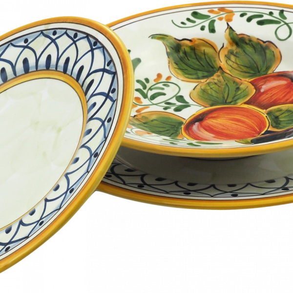 Set di piatti da 24 e 28 cm Positano in ceramica di Deruta - Ceramica  Artistica