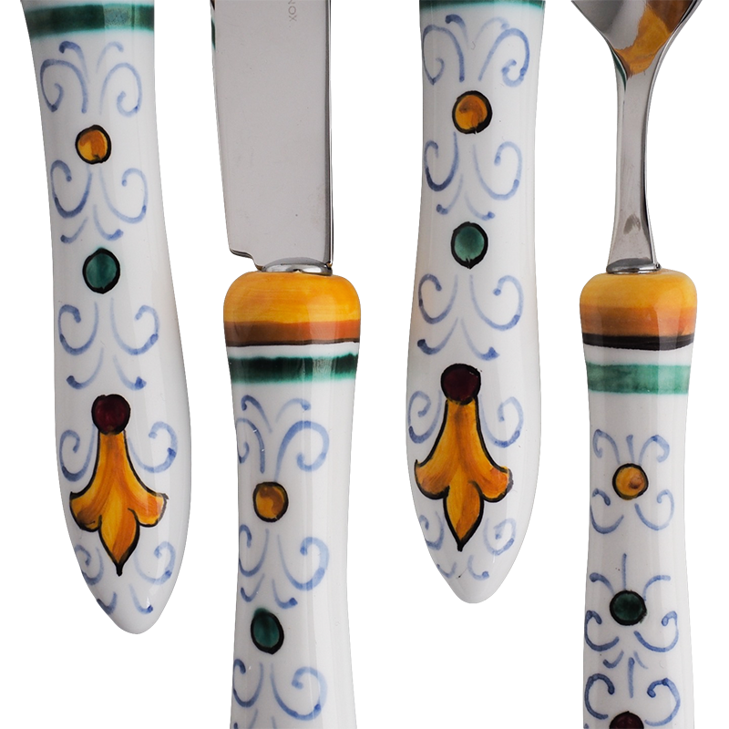 Set posate 4 pezzi Foligno 3 - Ceramica di Deruta
