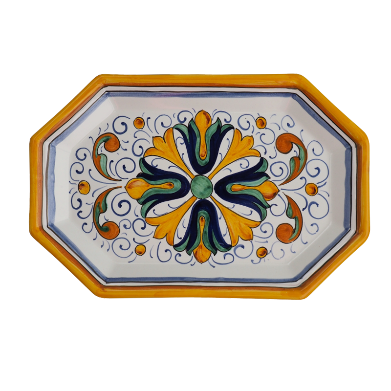 Vassoio Servizi ottagonale Foligno 2 1 - Ceramica di Deruta