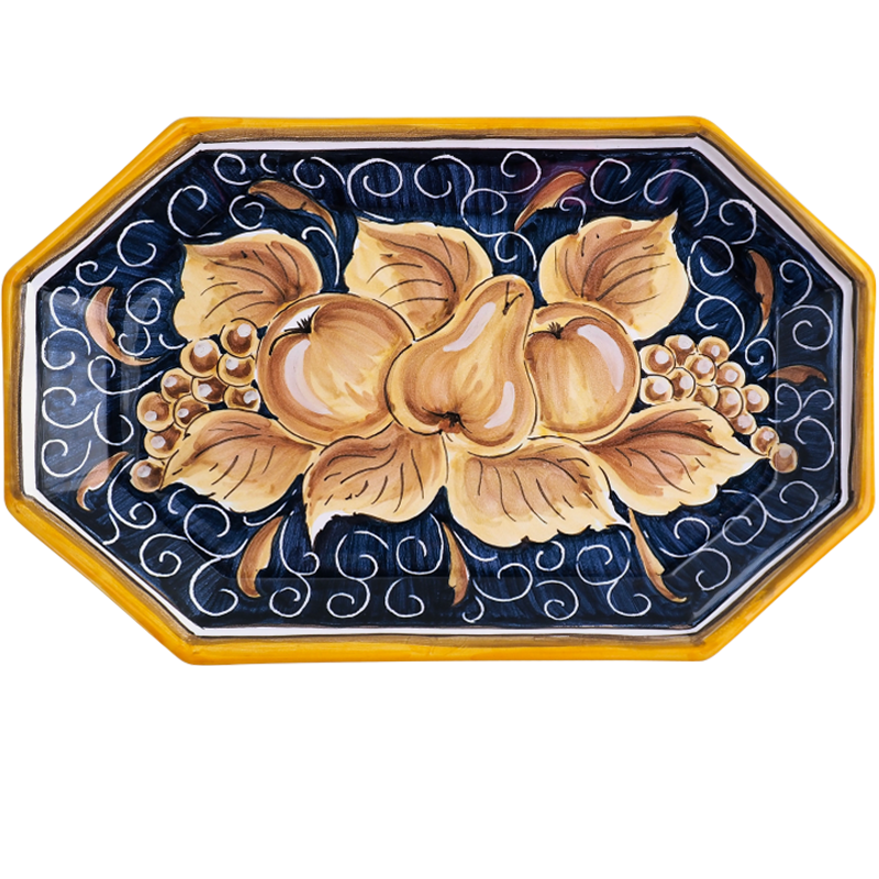 Vassoio Servizi ottagonale Pesaro 2 1 - Ceramica di Deruta